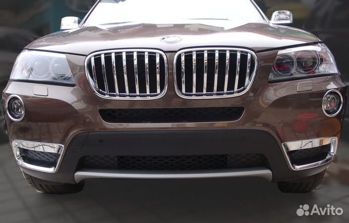 Накладки на передние (верхние) птф BMW X3 (10-13)