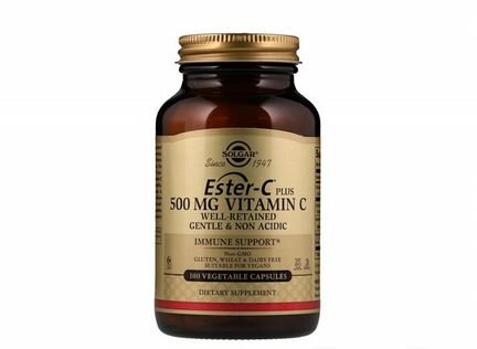Ester-C Plus, Solgar, Витамин С, 500 мг, 100 капс