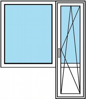 Продам балконный блок (окно+дверь)