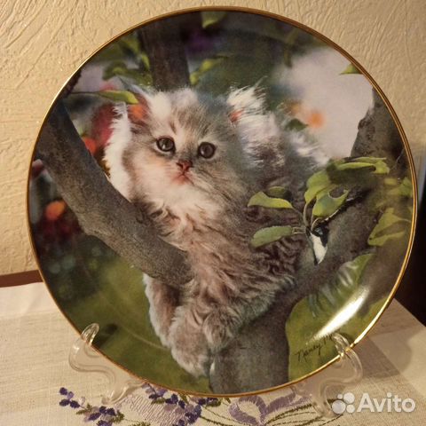 Коллекционные тарелочки с котятами. Стоимость 1400