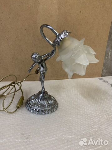 Лампа настольная Италия серебро новая