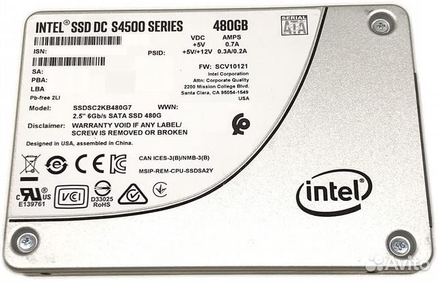480GB intel SSD S4500