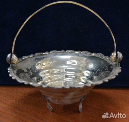 Серебряная вазочка 875 пр. звезда. (вес 155.3 гр )