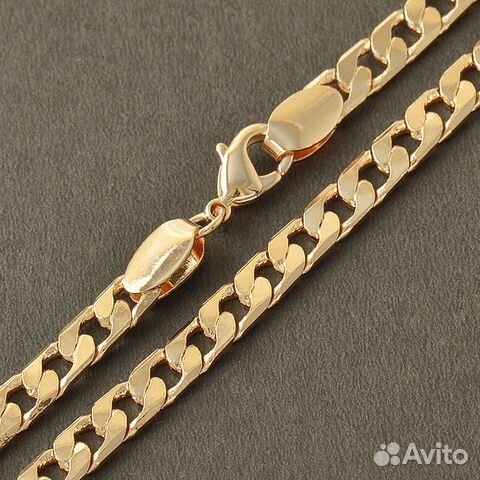 Цепь унисекс 18К Gold Filled, ширина 6 мм Цепь унисекс 18К Gold Filled, ширина 6 мм