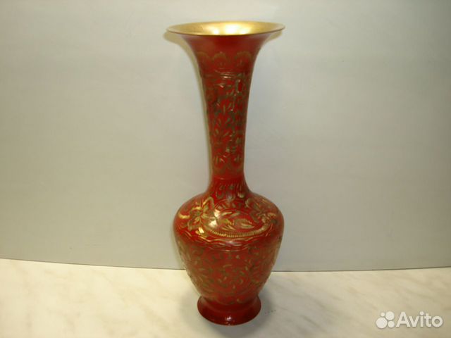 Ваза индийская. Латунь.22см. Тарелка на стену