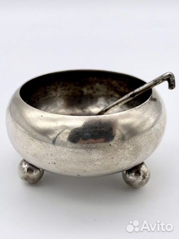 Солонка с ложечкой серебро 84 проба