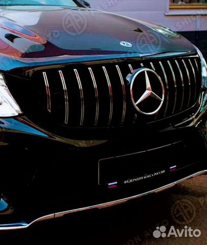 Передняя решетка мерседес GLE 166 вертикальная