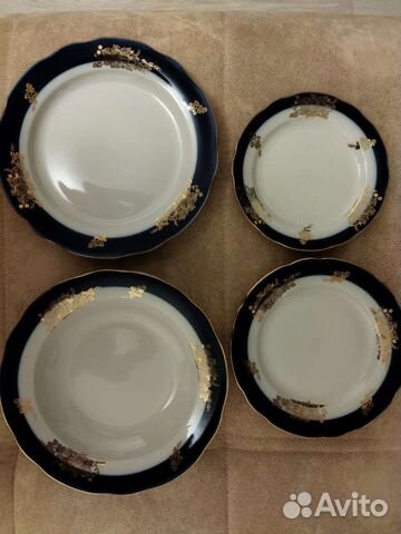 Тарелки кобальт Ликино Дулево