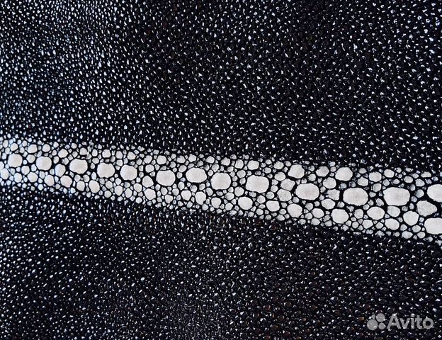 Кожа морского ската, длинной формы, чёрный цвет