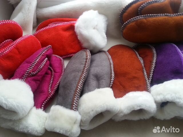 Варежки женские из меха овчины Варежки женские из меха овчины