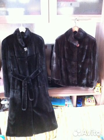 Длинная норковая шуба