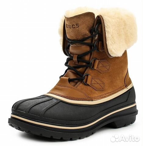 Ботинки Crocs AllCast кожа, натур. и мех до 46 р