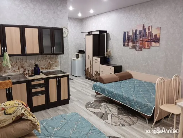 

Квартира-студия, 32 м², 2 кровати