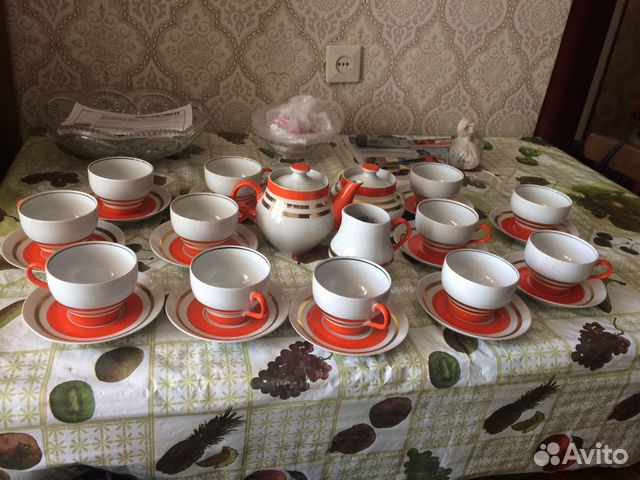 Новый чайный сервиз на 12 персон Барановского фарф