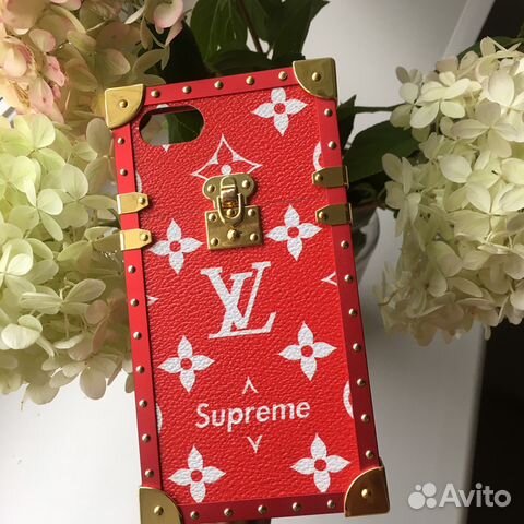 Чехол Louis Vuitton Supreme для iPhone 7,8