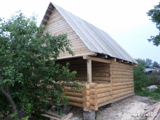 Сруб 5х6+ 2 метра рубленная веранда лес зимний Сруб 5х6+ 2 метра рубленная веранда лес зимний