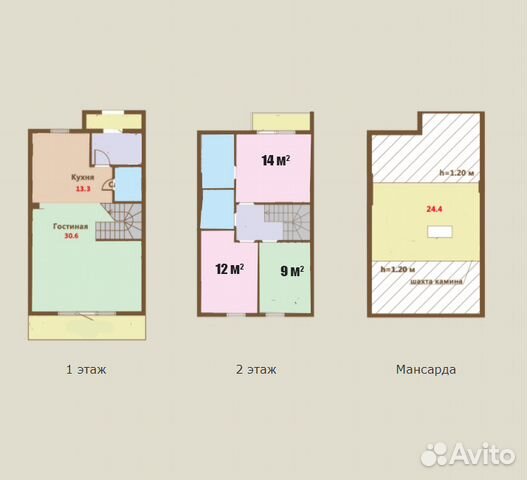 3-к квартира, 110 м², 2/2 эт.