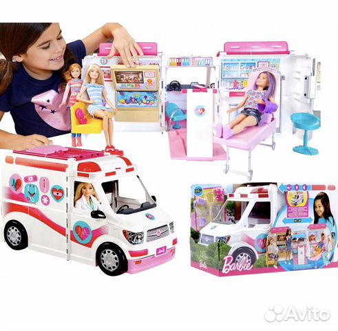 Mattel Barbie набор мобильная скорая помощь 2 В 1 89062132153 купить 1