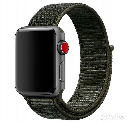 Ремешок Apple Watch 38mm/40mm нейлон темно-зеленый Ремешок Apple Watch 38mm/40mm нейлон темно-зеленый