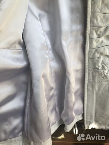 Куртка кожаная белая размер 42-44