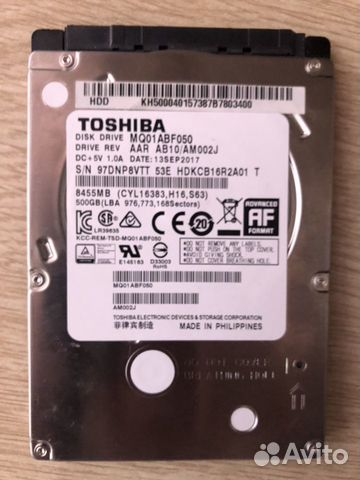 Жёсткий диск Toshiba 500gb 5400rpm, 8mb - кэш