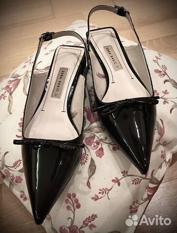 Zara Туфли босоножки черные лаковые р 37 нарядные Zara Туфли босоножки черные лаковые р 37 нарядные