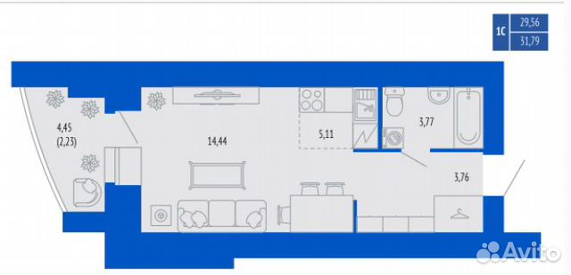 1-к квартира, 32 м², 5/12 эт. 1-к квартира, 32 м², 5/12 эт.