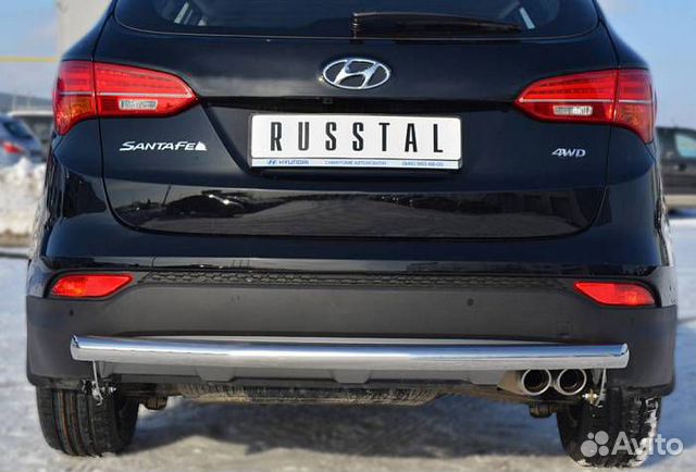 Hyundai Santa Fe 3 Защита заднего бампера дуга 63 Hyundai Santa Fe 3 Защита заднего бампера дуга 63