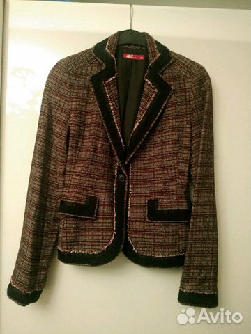 Женский пиджак, S, бордовый