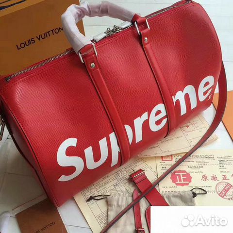 Сумка Louis Vuitton Supreme Красная LV Keepal Сумка Louis Vuitton Supreme Красная LV Keepal