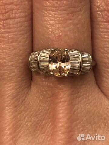 Серебряное кольцо с розовым цирконием