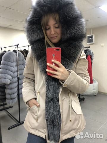 Парка с мехом чернобурки Парка с мехом чернобурки