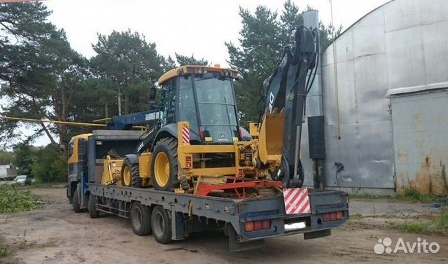 Трал низкорамный грузовой с кму перевозка jcb