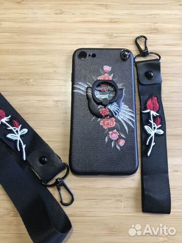 Чехол на iPhone 8 новый с ремешками и кольцом