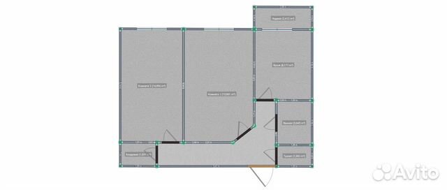 2-к квартира, 51.9 м², 3/5 эт.