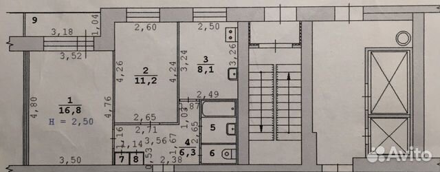 2-к квартира, 46.8 м², 5/14 эт. 2-к квартира, 46.8 м², 5/14 эт.