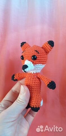Лисенок вязаный игрушка
