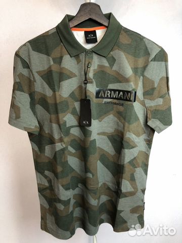 Поло Armani, Armani Exchange, камуфляж Поло Armani, Armani Exchange, камуфляж