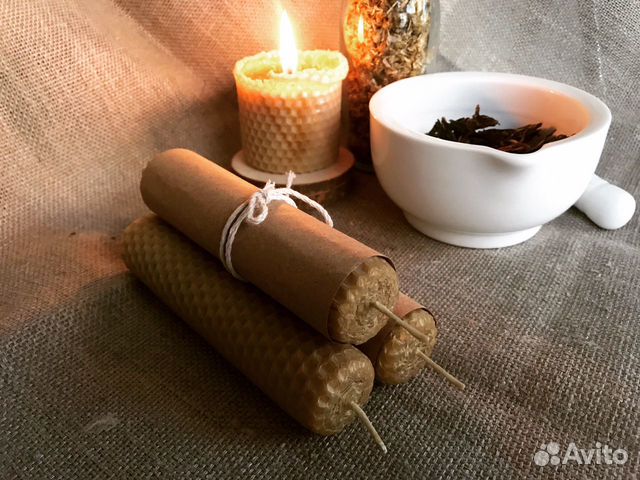 Свечи из вощины с эфирными маслами и травами Свечи из вощины с эфирными маслами и травами