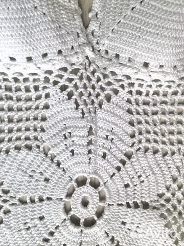 Платье вязаное ручной работы летнее белое 40-42