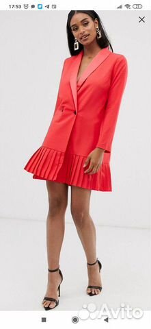 Красное платье смокинг ASOS design размер M