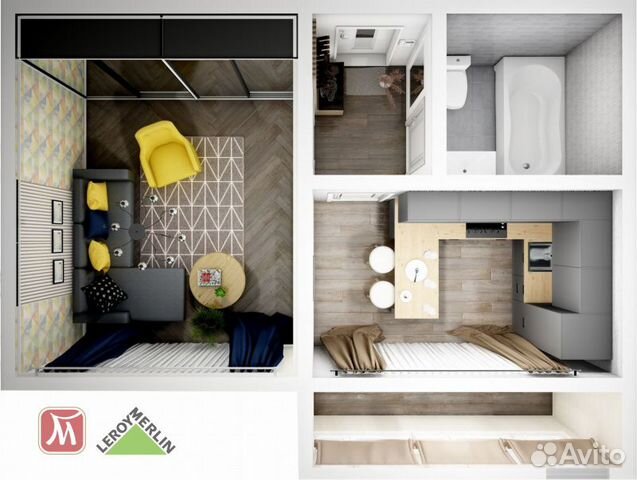 1-к квартира, 30.4 м², 18/18 эт. 1-к квартира, 30.4 м², 18/18 эт.