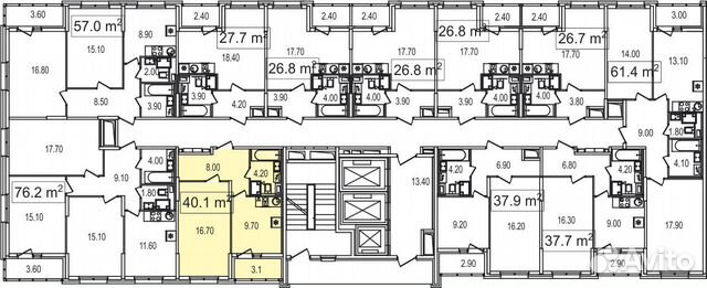 1-к квартира, 40.1 м², 8/25 эт. 1-к квартира, 40.1 м², 8/25 эт.