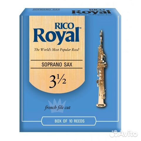 Трости для сопрано саксофона Rico Royal №3,5 (10 ш Трости для сопрано саксофона Rico Royal №3,5 (10 ш