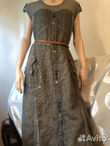 Новое фирменное платье 100 лен хлопок из Италии