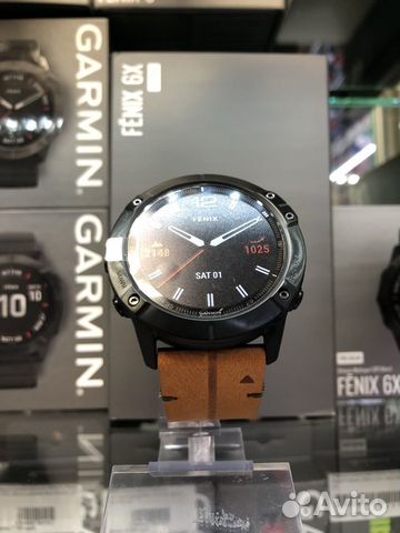 Часы Garmin Fenix 6X Sapphire (с кожаным ремешком)