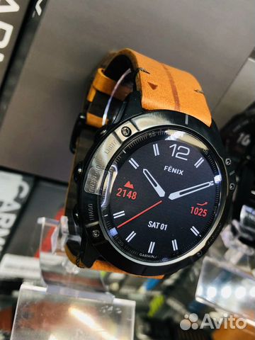 Часы Garmin Fenix 6X Sapphire (с кожаным ремешком)