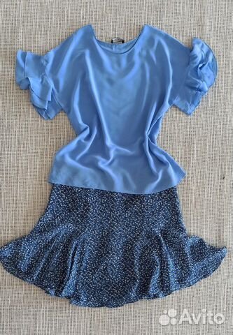 Блузка Twin Set + юбка Caroll Paris шёлк