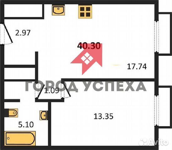 1-к квартира, 40.3 м², 22/30 эт. 1-к квартира, 40.3 м², 22/30 эт.