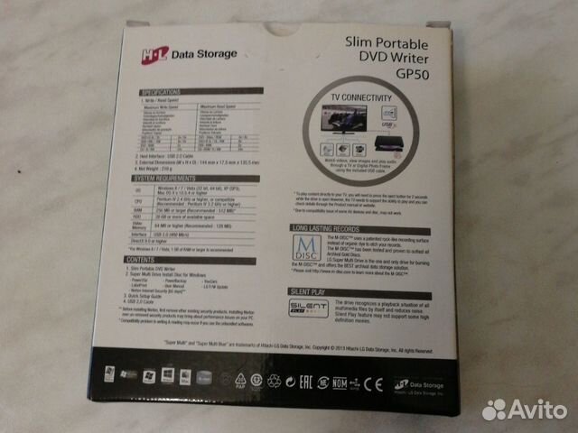 Slim Portable DVD Writer GP50 Slim Portable DVD Writer GP50